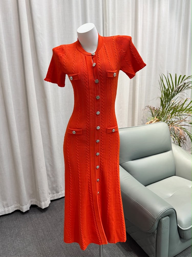 Red Knitted Dress