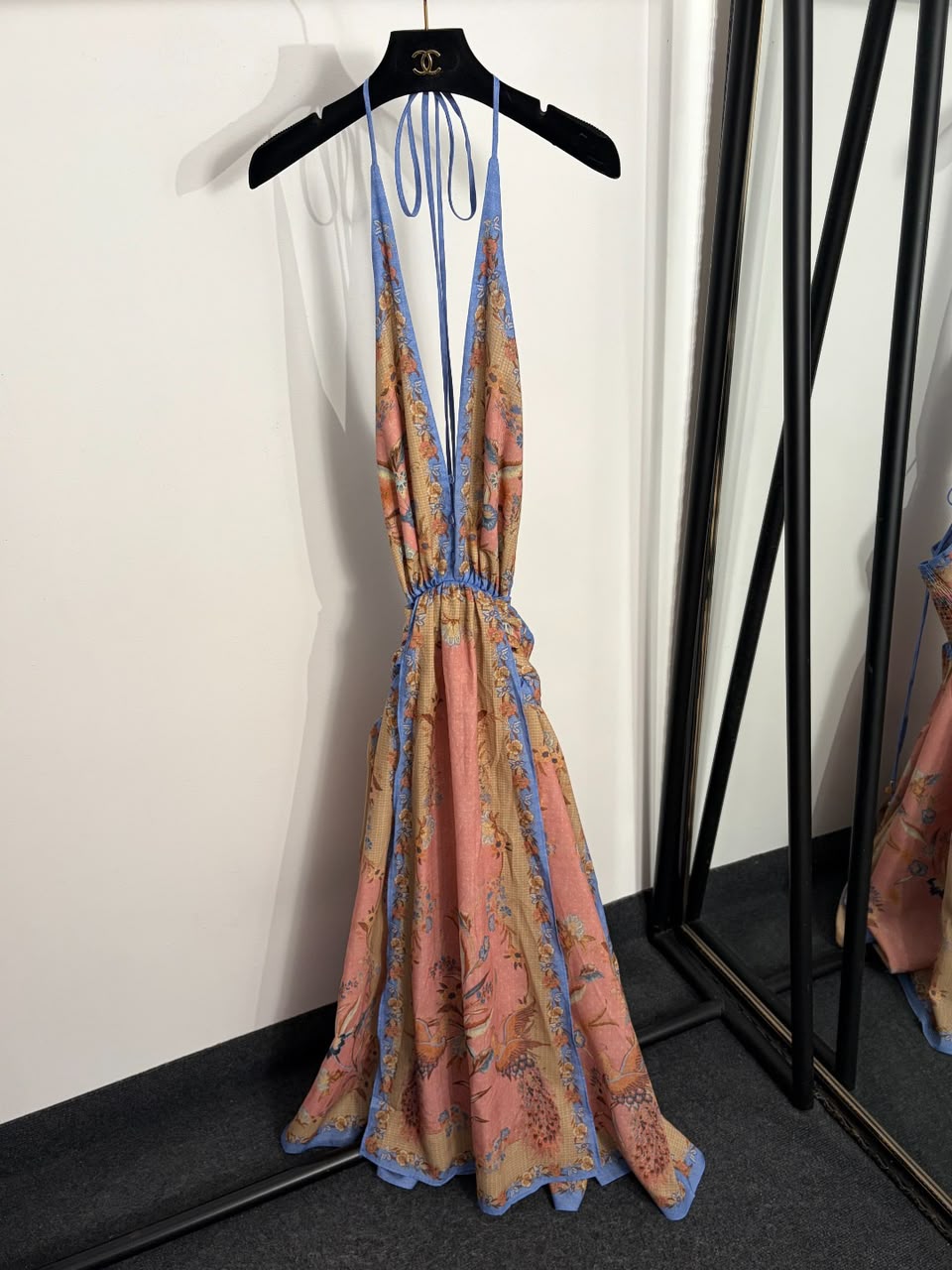 Indra Plunge Halter Maxi Dress