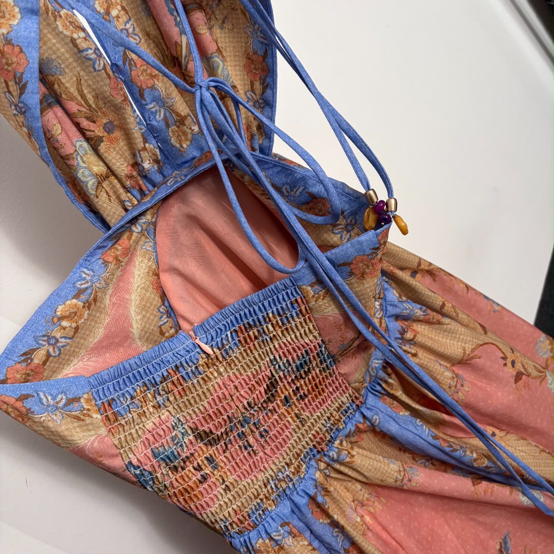Indra Plunge Halter Maxi Dress