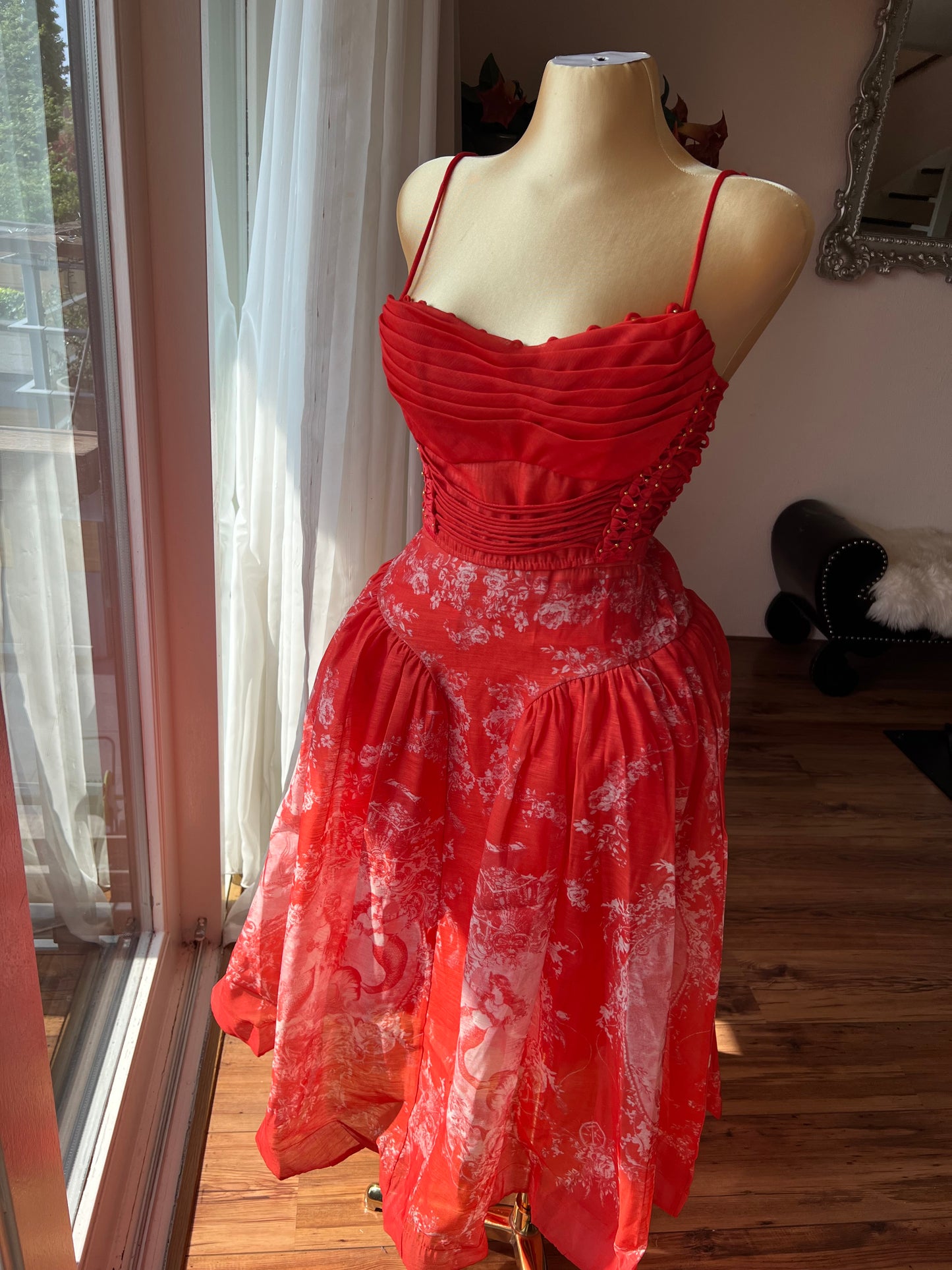 Red Flourish Two Piece