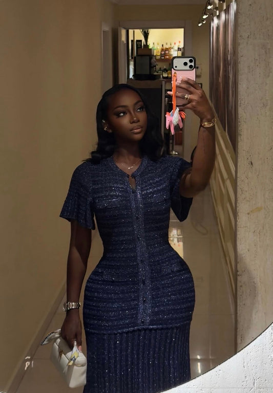 Blue RhineStone Dress