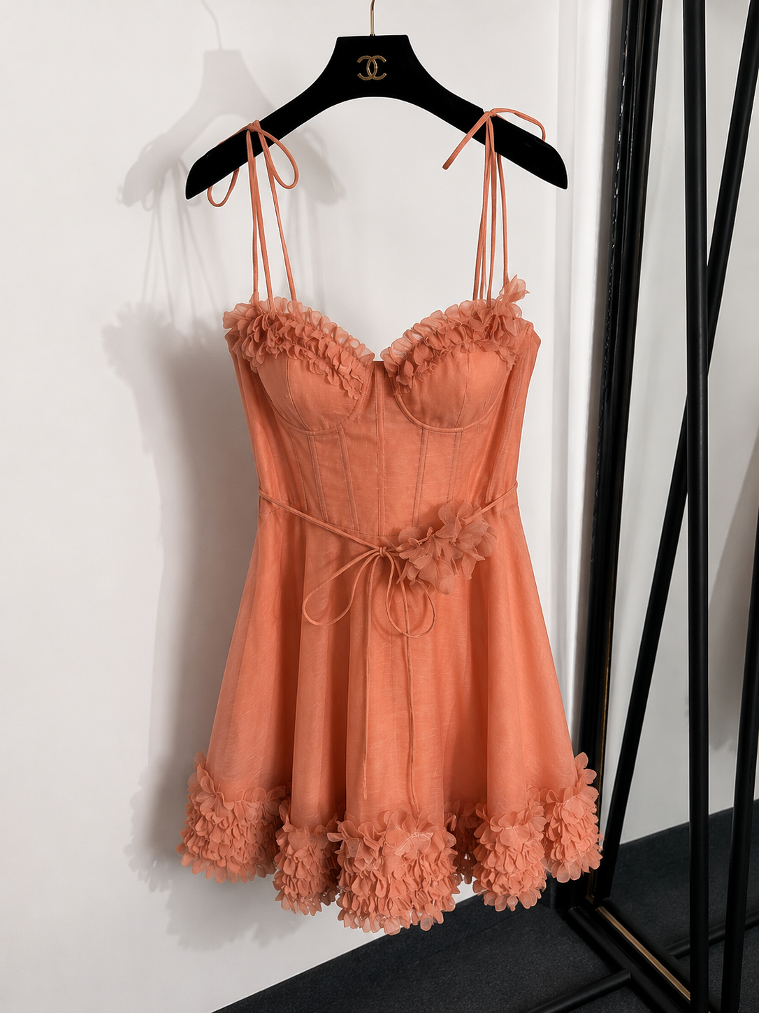 Rosé Fleur Corset Mini Dress